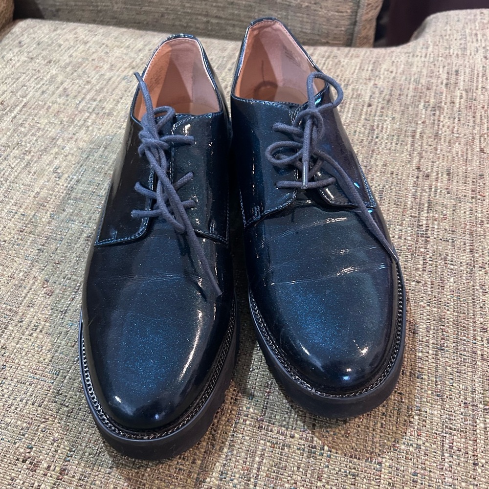 Franco Sarto Shiny Dark Blue Loafers